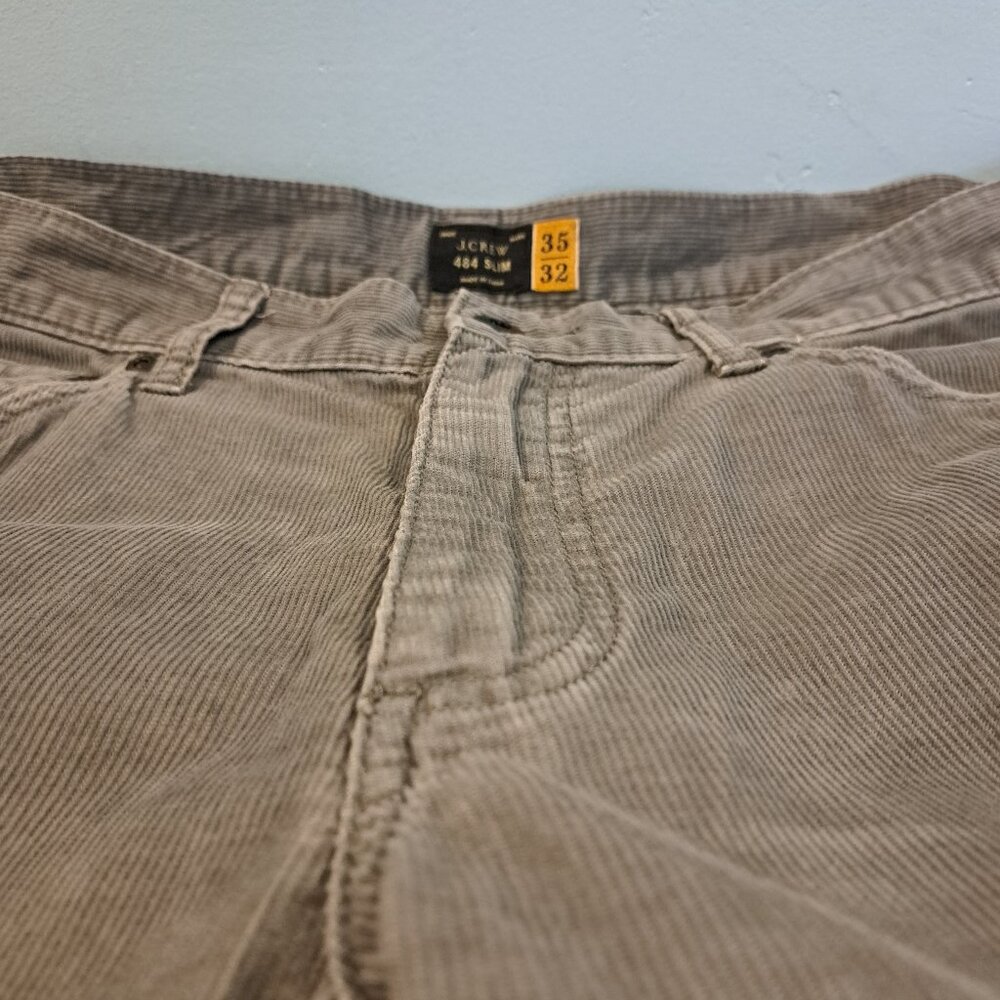 J. Crew Men's 35 x 32 Corduroy 484 Slim Fit 100% Cotton Pants Style 20582